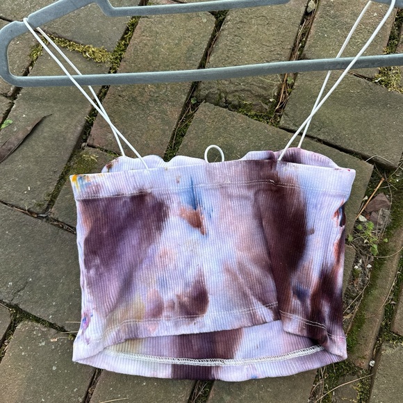 Free People crop top / repurposed & hand dyed by me / pink-brown ombré 🌸 - Picture 4 of 4